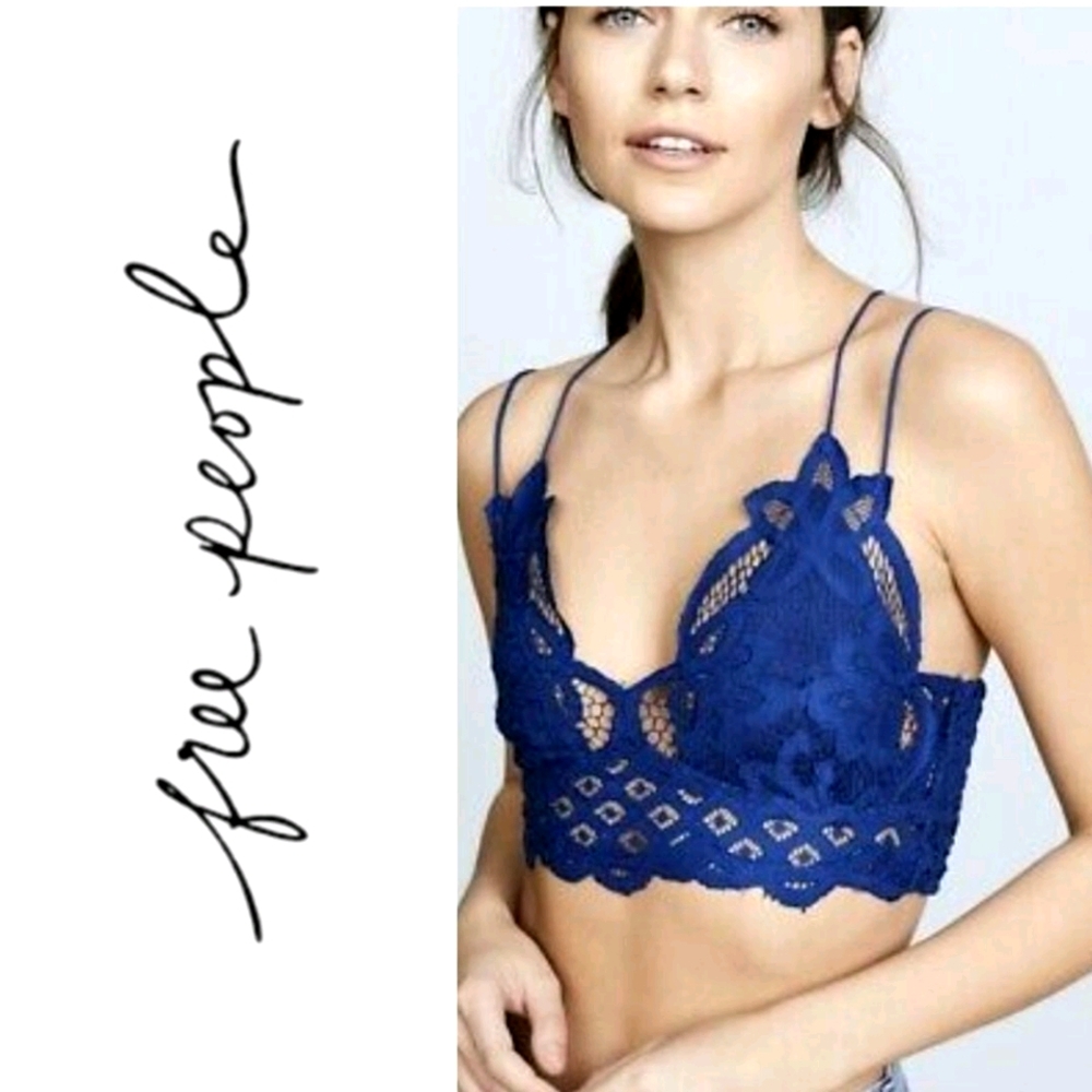 FREE PEOPLE Adella Blue Bralette - Small